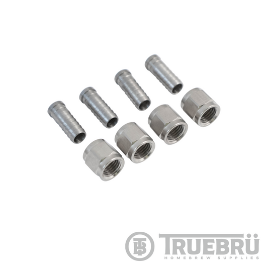 Komos - Flare Fitting - 1/4 in. Swivel Nut & 5/16 in. Barb - Pack of 4